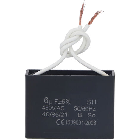Condensateur de démarrage 450V AC 6μF 50/60Hz pour moteur de ventilateur, pompe, générateur