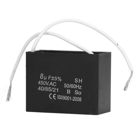 Condensateur de démarrage 8μF pour générateur, moteur de ventilateur et climatiseur 450VAC