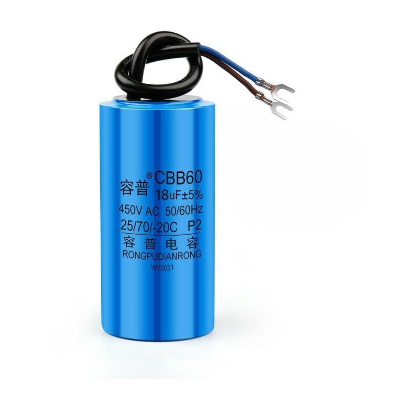 Condensateur de démarrage CBB60 18 UF 450V Pompe à eau pour puzzles à moteur démarrage 450ylique, pour machine à laver