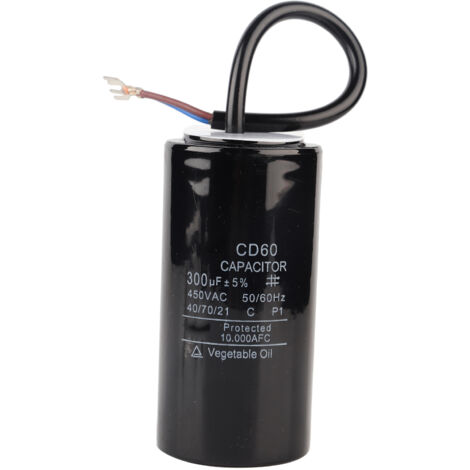 Condensateur de démarrage CD60 450V 300µF pour moteur de pompe, dimensions 50x100mm