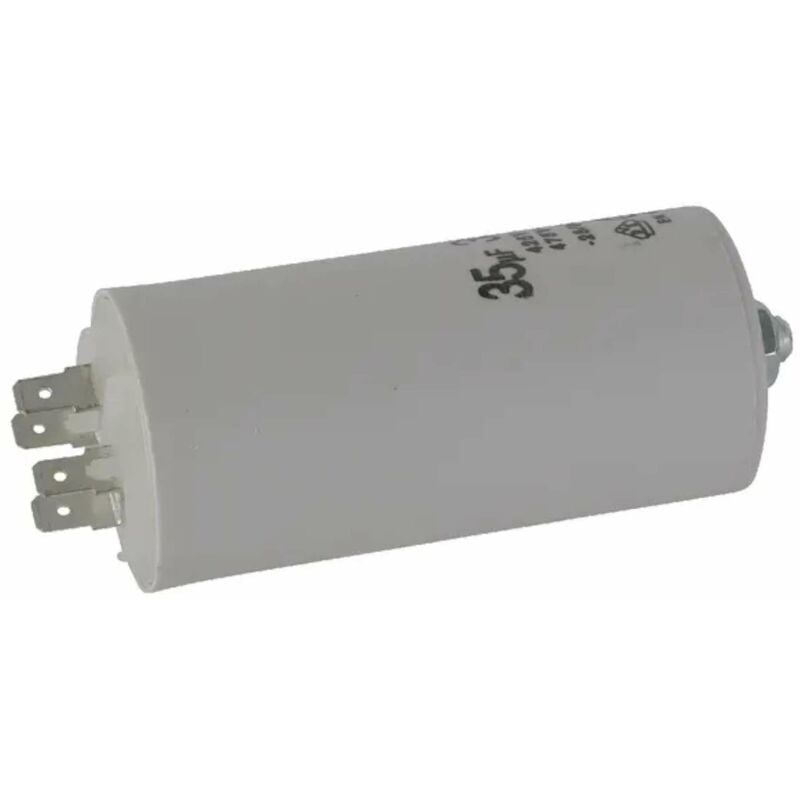 Condensateur de démarrage universel 35µF 450V Ø45mm longueur 95mm fixation M8 4 cosses Permanent Moteur Appareils Electriques Ménagers Pompe Volet