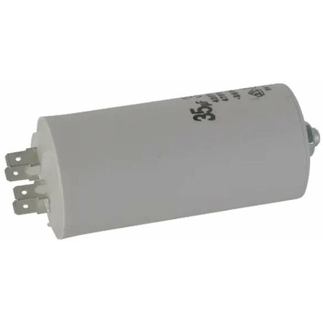 Condensateur de démarrage universel 35µF 450V Ø45mm longueur 95mm fixation M8 4 cosses Permanent Moteur Appareils Electriques Ménagers Pompe Volet roulant Connecteur