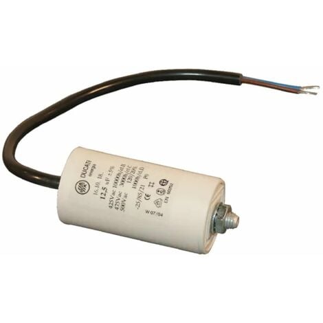 Condensateur de démarrage universel avec câble 2 fils 10µF 450V Ø36mm longueur 57mm fixation M8 Permanent Moteur Appareils Electriques Ménagers Pompe Volet roulant Connecteur