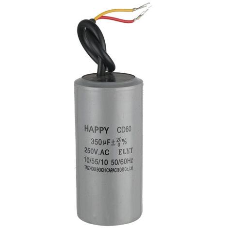 Condensateur de fonctionnement CBB60 40 µF 350 V CA 2 fils 50/60 Hz, cylindre 105 x 50 mm avec bornes pour compresseurs d'air, condensateurs haute température
