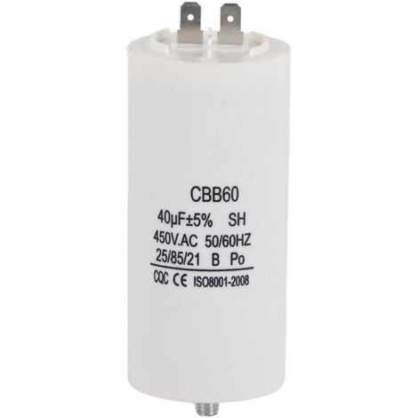 Condensateur de Pompe à Eau 40µF 450V pour Lave-linge