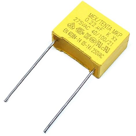 Condensateur de sécurité 0,47 µF 0,22 µF 0,33 µF 0,82 µF 0,68 µF 275 V 474 kΩ X2 MKP Pas de broche de 15 mm - 0,22 µF