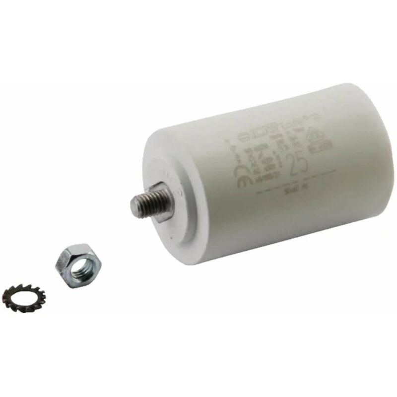 Condensateur du compresseur OL-185/FD-2000 25µF 450V Ø45,5mm longueur 109mm fixation M8 2 cosses Permanent Démarrage Moteur Appareils Electriques