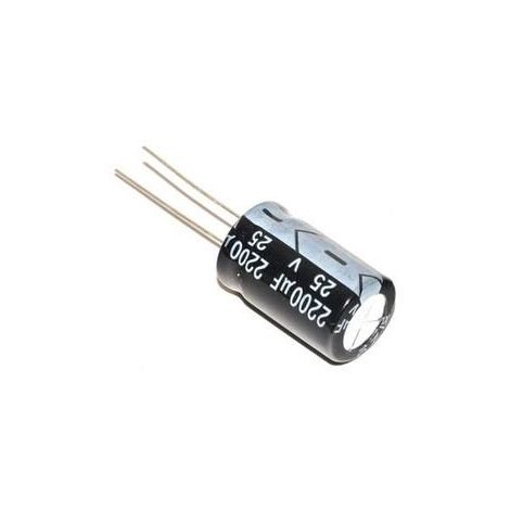 Condensateur électrolytique 2200uf 25vdc 105Âºc Taille 13x20mm Radial 2200mf25v105