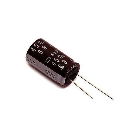 Condensateur électrolytique 68uf 450vdc 105Âºc Dimensions 12,5x40mm 68mf450v/105/rd