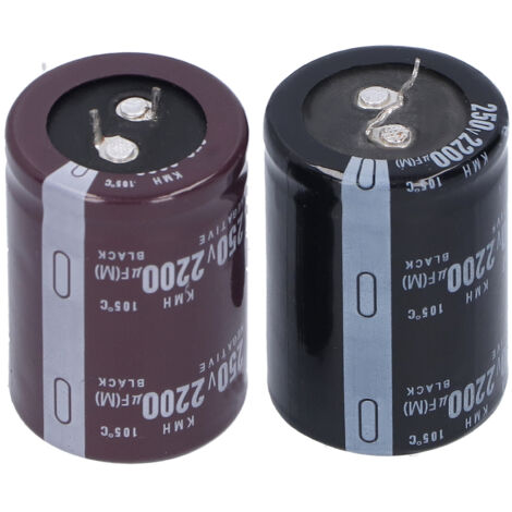Condensateur Électrolytique Aluminium 250V 2200μF - Haute Température 105℃, 35x50mm, Lot de 2 Pièces