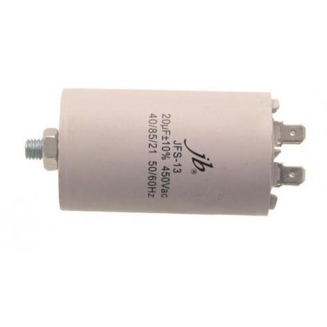 Condensateur moteur 20µF 450V – Dimensions 45x73mm – Fixation M8 – Polypropylène pour moteurs – Température -25 à 70°C - 20uf450vac-jfs13