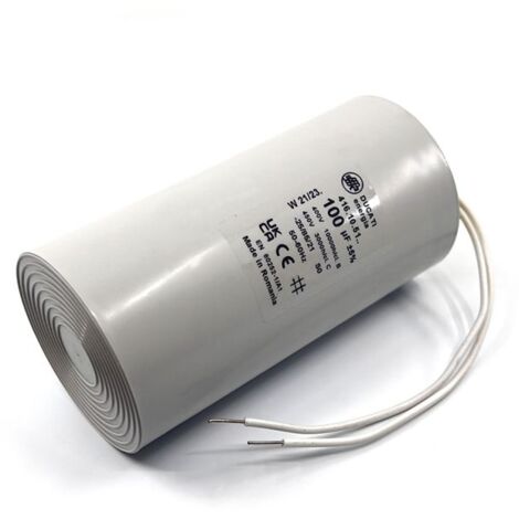 Condensateur permanent 100µF à fils - Ø60x120mm - Fond plat - DUCATI