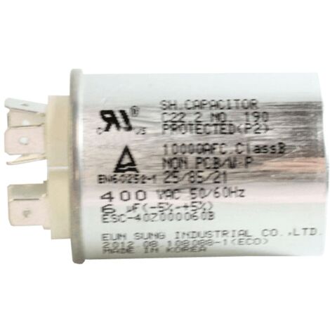 CONDENSATEUR PERMANENT 6 MF 400 V POUR CLIMATISEUR   LG - EAE43285011