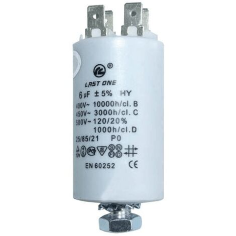 CONDENSATEUR PERMANENT 6ΜF 450V POUR LAVE LINGE - 9010349