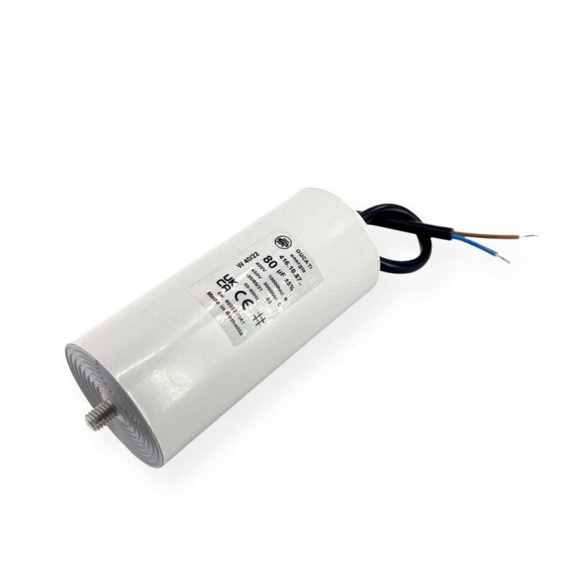 Condensateur permanent 80µF à câble - Ø55x120mm - ducati