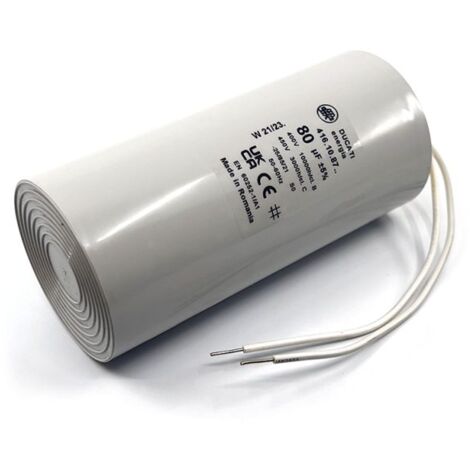 Condensateur permanent 80µF à fils - Ø55x120mm - Fond plat - DUCATI