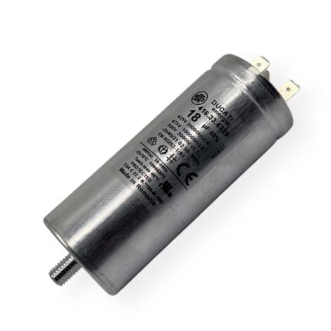 Condensateur permanent aluminium 18µF à cosses faston simple - Ø40x98mm - DUCATI