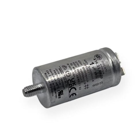 Condensateur permanent aluminium 1µF à cosses faston simple - Ø30x60mm - DUCATI