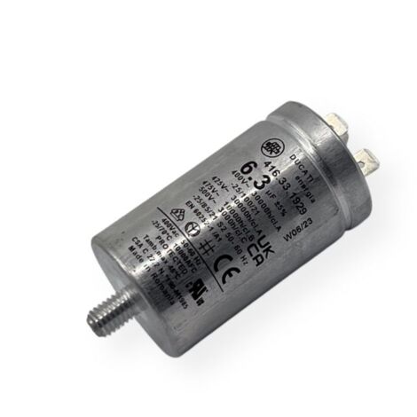 Condensateur permanent aluminium 6,3µF à cosses faston simple - Ø35x60mm - DUCATI