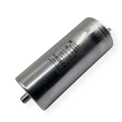 Condensateur permanent aluminium 70µF à cosses faston double - Ø60x137mm - DUCATI