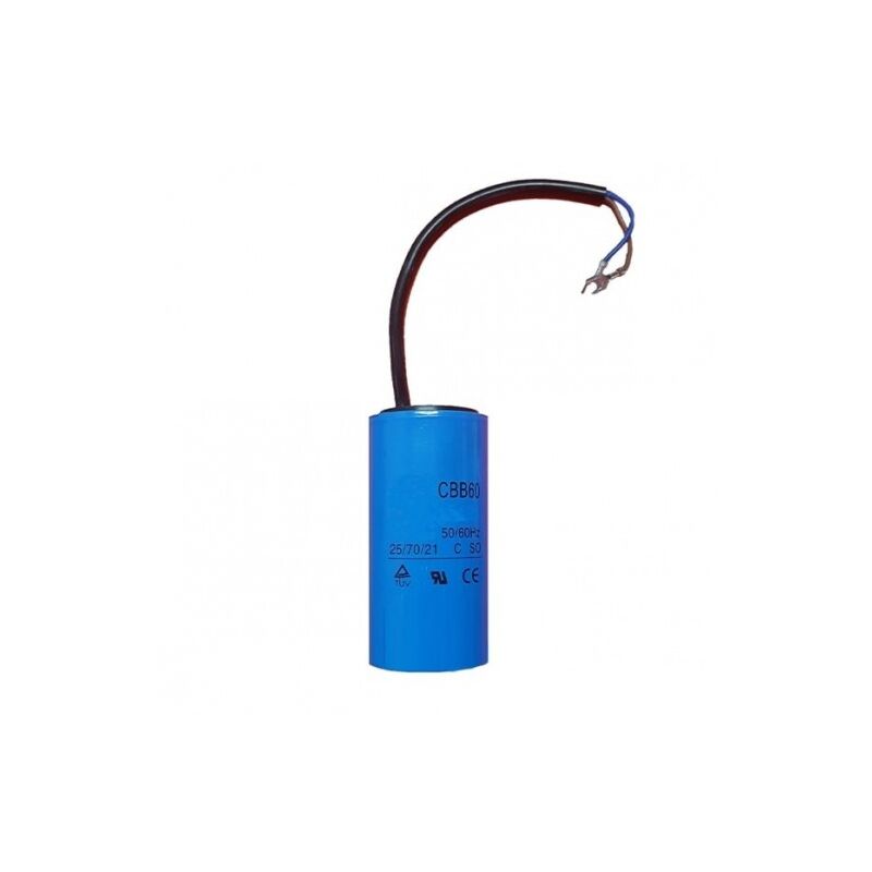 Condensateur Permanent Avec Diélectrique Pour Moteur Monophasé 60UF 450VAC, Connexion Tuyau Electrique Avec Bornes