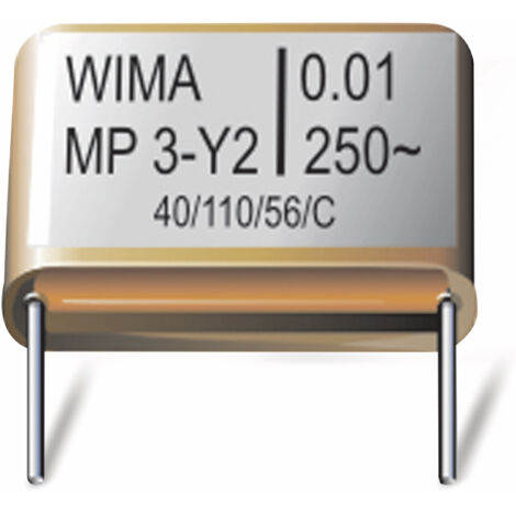 Condensateur plastique WIMA, 0,01 μF, 250 V-, radial, pas 15, MPY20W2100FC00MSSD