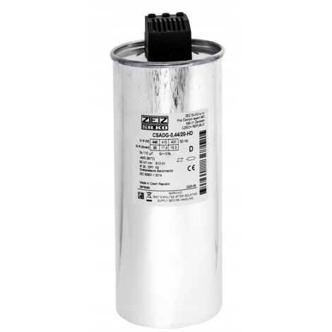 Condensateur ZEZ-Silko 20kvar 440V Cn=3x109,61µF In=3x26,27A