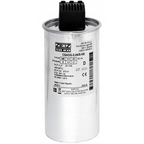 Condensateur ZEZ-Silko 5kvar 440V Cn=3x27,40µF In=3x6,57A