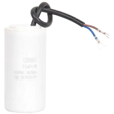 Condensateurs de démarrage moteur CBB60 450 V CA pour applications de démarrage et de fonctionnement moteur, 15 µF