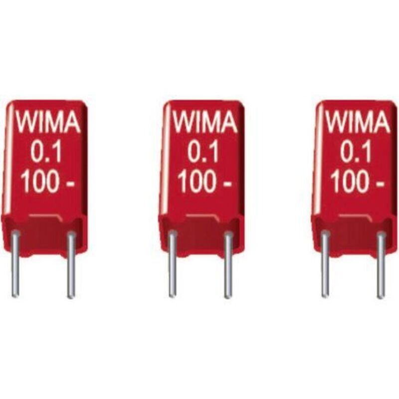 Wima - mks 2 0,22uF 10% 100V RM5 1 pc(s) Condensateur à film mks sortie radiale 0.22 µF 100 v/dc 10 % 5 mm (l x l x h) 7.2 x 3.5 x 8.5 mm W30096