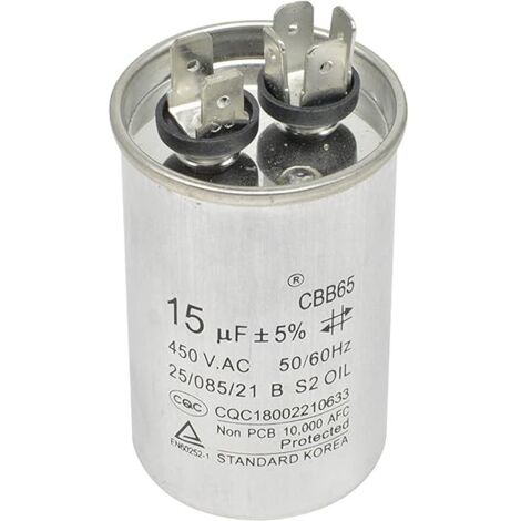 CONDENSATORE 15MF METALLO 15UF 65MM PER ASCIUGATRICI UNIVERSALE