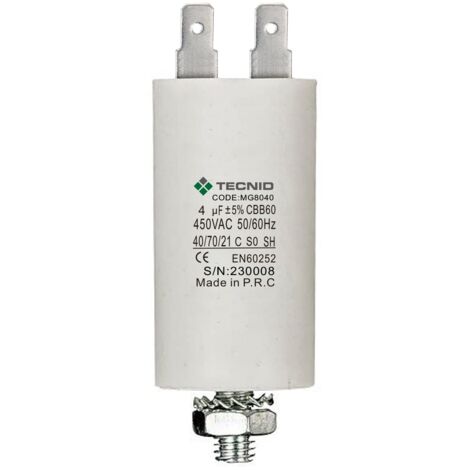 Condensatore capacitore 4µf 4uf 4 µf 450v 50/60hz