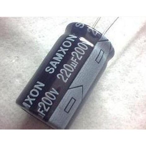 Condensatore elettrolitico 220uf 200v 105º 22x25mm 220mf200v/105/2pin