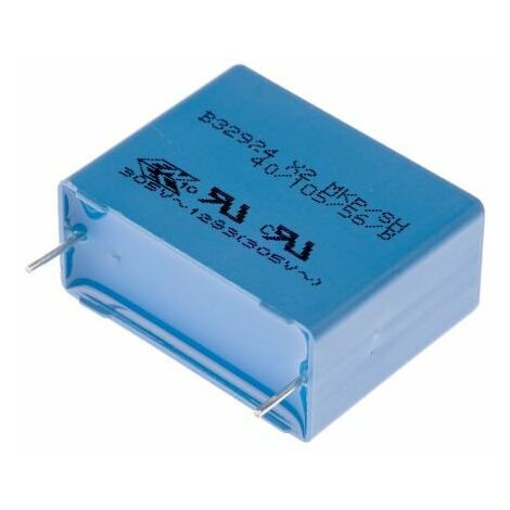Condensatore in polipropilene 2,2uf 310vacx2 R27,5mm 2,2mf305v/r27,5