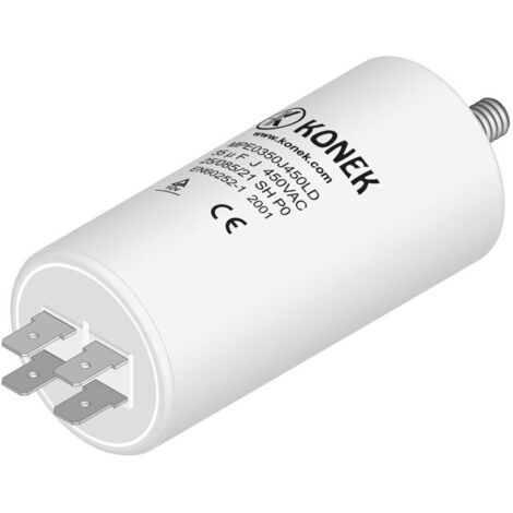 Condensatore motore 35uf 450vac 45x92mm Faston + M8 Konek 35mf450v/faston