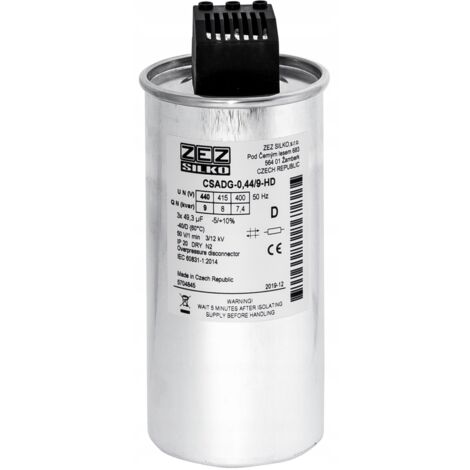 Condensatore ZEZ-Silko 9kvar 440V Cn=3x49,32μF In=3x11,82A