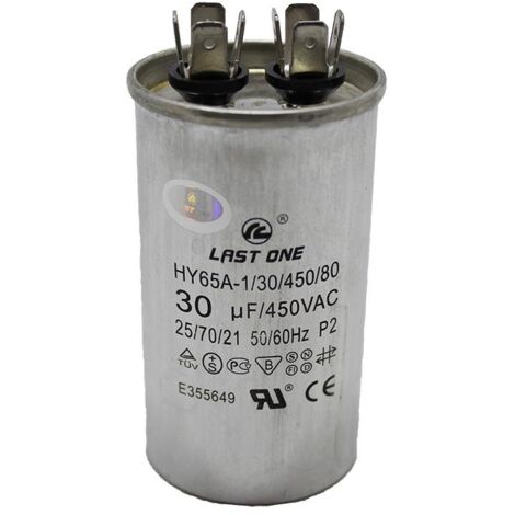 Condenseur de climatisation 30uf 450v Dimensions 45x80mm 12ag6030 30mf450v/air