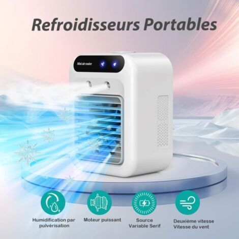 Condizionatore d'aria portatile, condizionatore d'aria mobile silenzioso, raffreddatore d'aria da 500 ml, raffreddatore d'aria, 2 velocità + 2 modalità di nebulizzazione, regolazione della direzione d