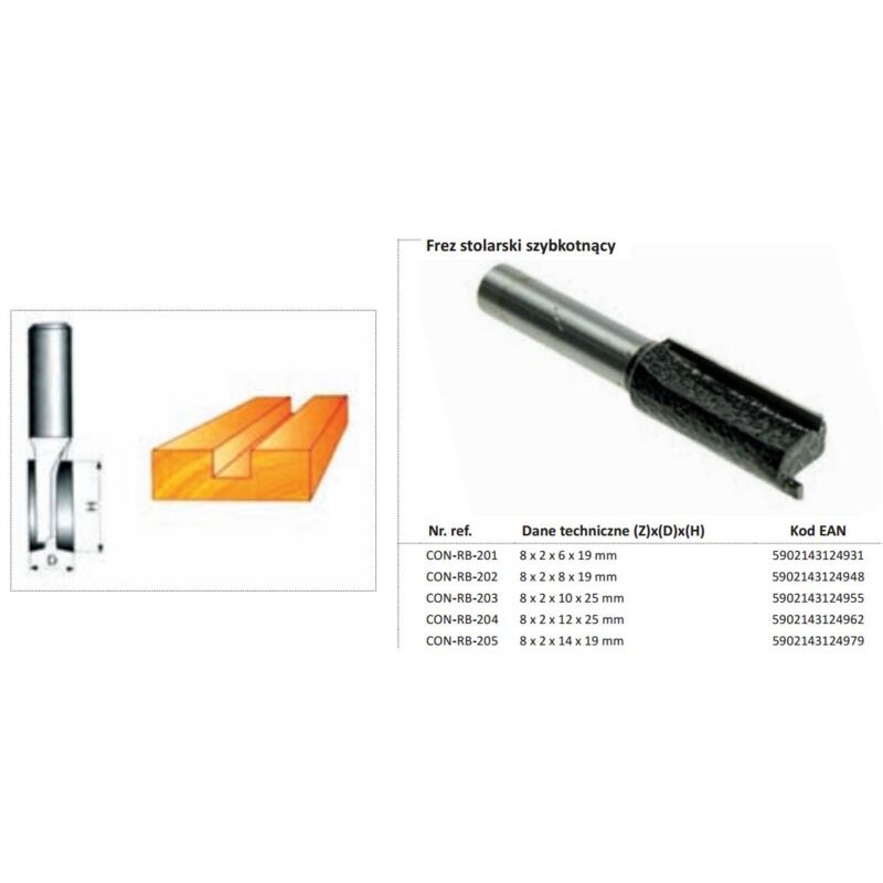 Condor frez do drewna prosty prosty fi=6 x 19mm