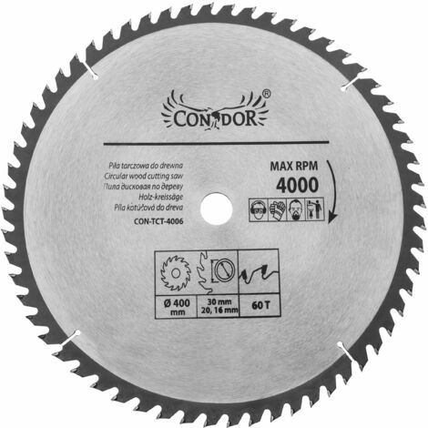 Condor piła tarczowa widiowa 400 x 30 x 60-zębów