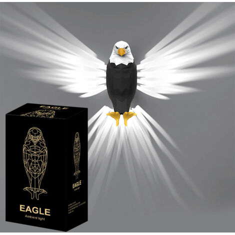Condor Wandleuchte mit Fernbedienung, magnetischem, adlerförmigem LED-Licht, USB-aufladbar und batteriebetrieben für die Innenbeleuchtung.