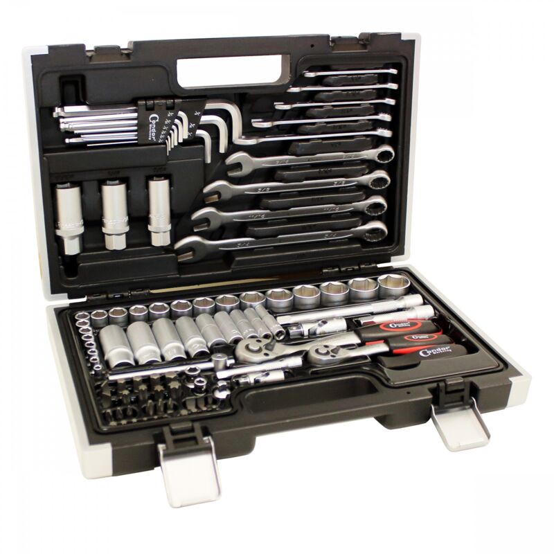 Zoll Jeu de clés à douilles 2172 92 pcs. 1/4' 3/8' 6 pans fractionnaires Harley us gb - Condor