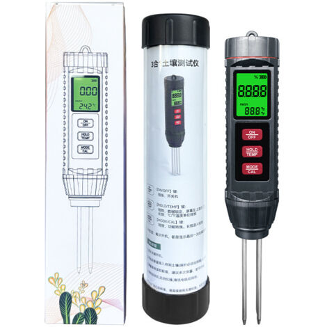 Conductimètre EC et Thermomètre de Sol Numérique pour Serres, Fleurs, Plantes, Agriculture et Vergers - Détection de l'Humidité et Contrôle de la Fertilité du Sol