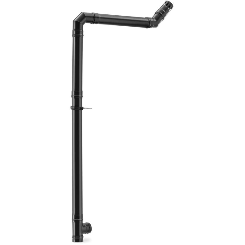 Conduit de cheminée pour poêle à granulés 80 mm Kit complet Acier carbone Noir