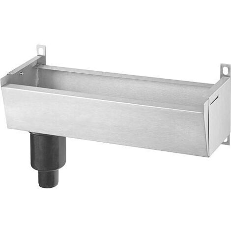 Conduit de vidange L 400mm, inox avec siphon DN40, entraxe mural reglable
