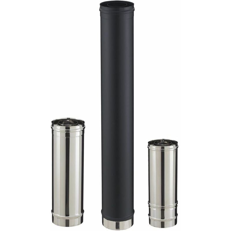 Conduit droit pour poêle à granulés - pgi pour poêles à Pellets - Diamètre 80/130 - Longueur 250 - Finition : Noir mat