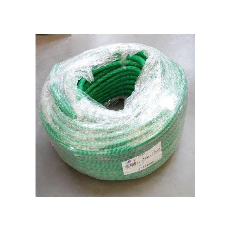 Gaine icta verte fendue ø 20mm vide (bobine de 100m) pour cable fibre optique ou telecom flexzip Courant