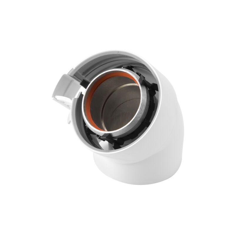 Ubbink - Coude 45° Rolux Gaz ø 60/100mm alu/PVC