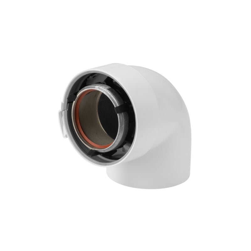 Ubbink - Coude Rolux Gaz diamètre 80/125mm alu/PVC Coude 90° ø 60/100mm alu/PVC