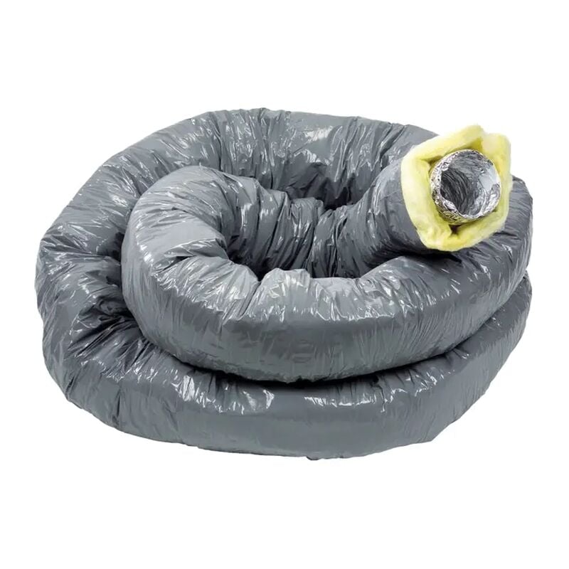 6m Conduit souple Alu ⌀125 isolé 25mm - T 127 ALU CR 25 - 423028 ATLANTIC - 423028